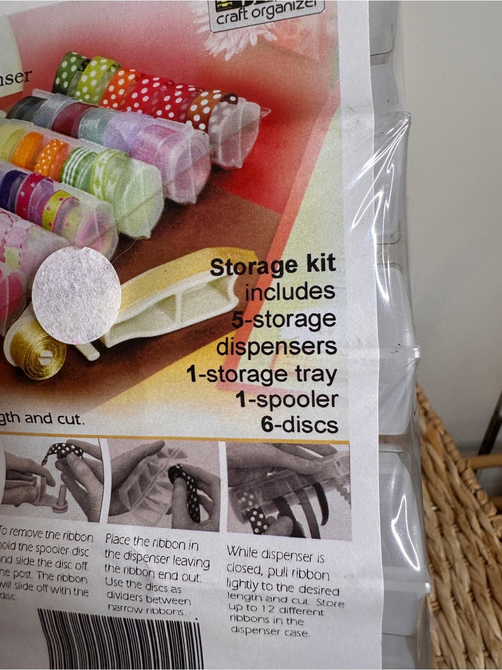 BEST Craft Ribbon Organizer & Dispenser – White Ribbon Storage Kit - Picture 5 of 5